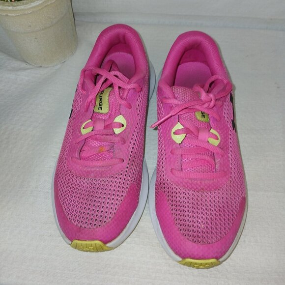 UNDER ARMOUR GGS SURGE 3 JUNIOR GIRLS RUNNING SHOE, SIZE 4.5, PINK - Picture 5 of 7